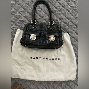 Vintage Marc Jacobs Black Blake Leather Handbag, Satchel, Made in Italy